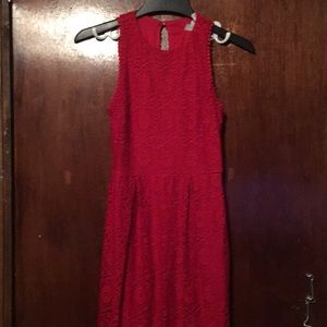 Red lacy dress